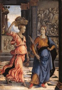 Judyta ze służącą, 1489 autorstwa Domenico Ghirlandaio