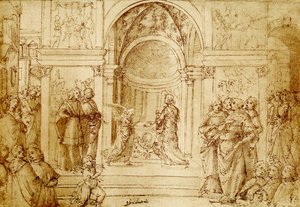 Anioł pojawia się w świątyni Zachariasza autorstwa Domenico Ghirlandaio