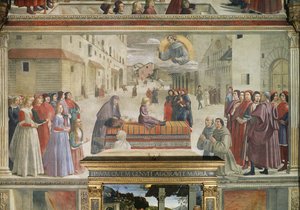 Cud chłopca przywrócony do życia, scena z cyklu Żywot św. Franciszka z Asyżu, 1486 fragment fresku z 52660 autorstwa Domenico Ghirlandaio