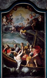 Święty Mikołaj uspokaja burzę. Obraz Domenico Fiaselli dit il Sarzana (1589-1669) Sestri Ponente, kościół Santa Maria dell