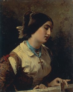 Lucia, kobieta z Lombardii, reż. Domenico Induno, olej na płótnie