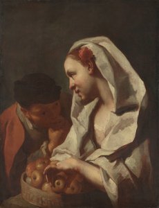 Dziewczyna sprzedająca owoce autorstwa Domenico Maggiotto (attributed to)