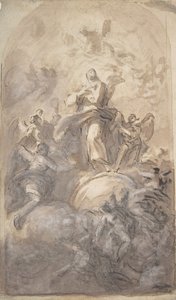 Dziewica Niepokalana in Glory recto, Szkic części nogi i dłoni verso, 1723-1806.