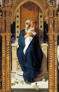 Tryptyk Madonny Róż, autorstwa Domenico Morelli (1823-1901), Detal, kaplica św. Augustyna, zamek Corigliano Calabro, Kalabria, Włochy