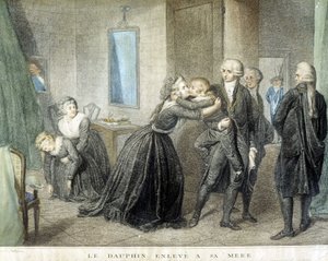 Delfin Louis porwany od swojej matki Marii Antoniny (w więzieniu Temple), 1 lipca