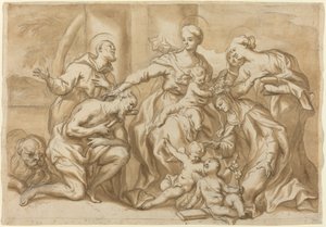 Madonna w otoczeniu świętych autorstwa Domenico Piola
