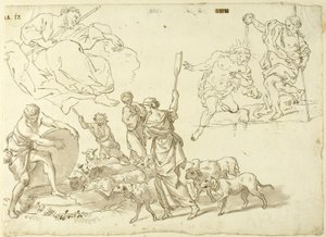 Szkice scen religijnych autorstwa Domenico Piola