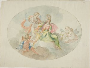 Alegoria obfitości (szkic do obrazu sufitowego) autorstwa Domenico Pozzi