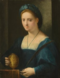 Portret damy, jako Maria Magdalena (olej na desce)