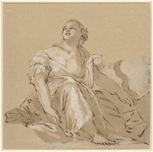 Siedząca Juno na chmurach autorstwa Domenico Zanetti (attributed to)