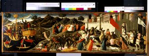 Bitwa pod Kamillą i Eneaszem (tempera na drewnie) autorstwa Domenico di Michelino