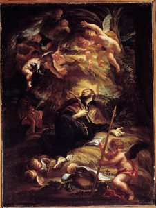 Śmierć św. Franciszka Ksawerego (Francois-Xavier) (1506-1552), hiszpański misjonarz jezuitów (śmierć św. Franciszka Ksawerego) Obraz Domenico Pioli (1627-1703) Genes, Musei di Strada Nuova (ex Palazzo Bianco)
