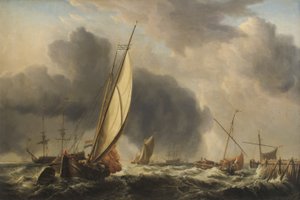 Łodzie rybackie i wojna na wietrze w ujściu rzeki, 1771