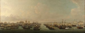 Angielska eskadra atakująca Hawanę w 1762 r. autorstwa Dominic Serres