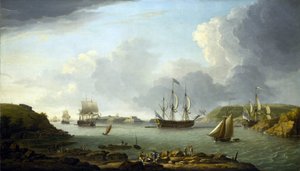 Powrót floty do Plymouth (Anglia), opis miasta i zatoki, w tym wyspy Drake