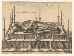 Portret Ferdynanda II van Tirol Najjaśniejszy Książę I Lord Ferdynand Arcyksiążę Austrii (...) (tytuł na obiekcie) autorstwa Dominicus Custos (possibly)