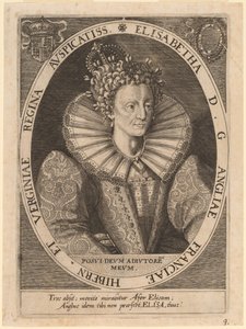 Królowa Elżbieta autorstwa Dominicus Custos after Crispijn de Passe I