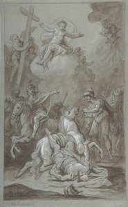 Nawrócenie św. Pawła recto, Egzekucja więźnia verso, XVIII-pocz. XIX w. autorstwa Dominik Kindermann