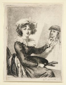Louise-Elisabeth Vig?e-Lebrun (Mlle Lebrun) po autoportrecie z 1790 r. w Uffizzi i odwrotnie. autorstwa Dominique Vivant Denon