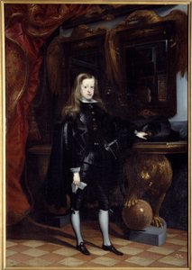 Portret u stóp Karola II z Hiszpanii (1661-1700) Obraz Juan de Carreno Miranda (1614-1685)