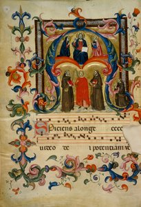 Iluminowany inicjał z Chrystusem w chwale (Corale 39, c. 1v), dzieło do księgi chóru 39 Santa Maria degli Angeli z kościoła San Pancrazio we Florencji