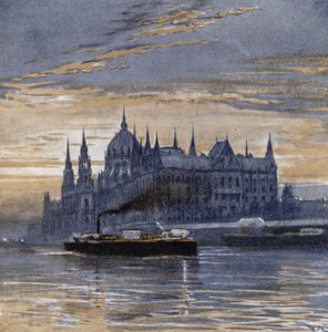 Buda-peszt i jego Parlament (kolor lito) autorstwa Donald (after) Maxwell