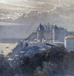 Quebec i Chateau Frontenac (kolor lito) autorstwa Donald (after) Maxwell