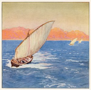 Rudyard Kipling: The Junk and the Dhow (kolorowa litografia) autorstwa Donald (after) Maxwell