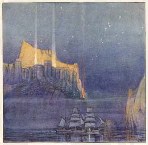 Rudyard Kipling: The Merchantmen (kolorowa litografia) autorstwa Donald (after) Maxwell