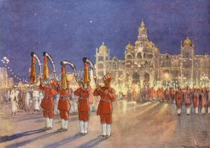 Powitanie w Mysore (kolorowa litografia) autorstwa Donald (after) Maxwell