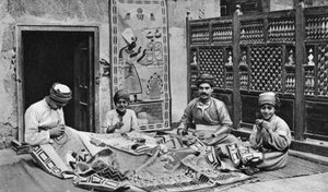Rzemieślnicy, bazar namiotowy, Kair, Egipt, ok. 1922 r.