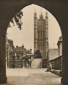 Little Deans Yard w Westminster: widok angielskiej szkoły publicznej, c1935. autorstwa Donald McLeish