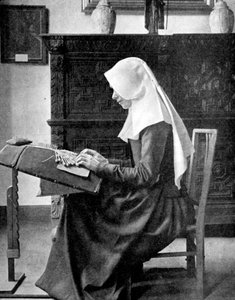 Zakonnica robi koronki, Brugia, Belgia, 1936