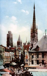 Katedra w Rouen, Normandia, Francja, ok. 1930 autorstwa Donald McLeish