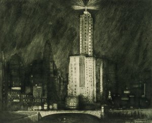 Chicago, Wacker Drive autorstwa Donald Shaw MacLaughlan