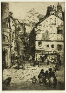 Rue Mouffetard, Paryż autorstwa Donald Shaw MacLaughlan