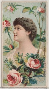 Moss Rose: Wyznanie miłości, z serii Kwiatowe piękności i język kwiatów N7..., 1892.