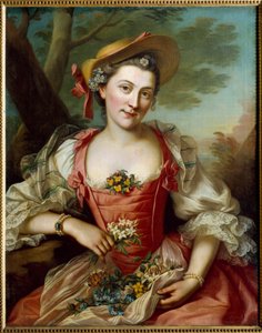 Portret kobiety Malarstwo autorstwa Donatiena Honotte (1707-1785) XVIII w. Dijon, Muzeum Sztuk Pięknych