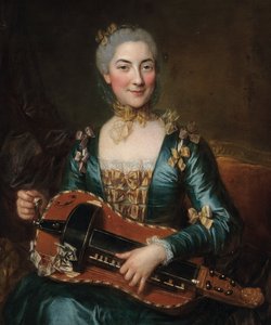 Portret kobiety grającej na lirze korbowej