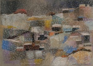 Opad śniegu, 2001 (pastel na aksamicie) autorstwa Donatella Merlo