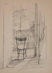 Balkon, ok. 1975 r. (rysunek na papierze)