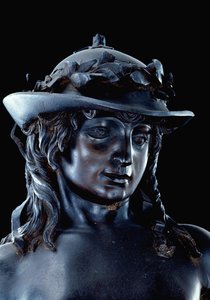 David, fragment głowy, ok. 1440 (brąz) (zob. też 11969-70) autorstwa Donatello