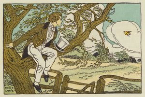 Młody John Keats (kolorowa litografia)