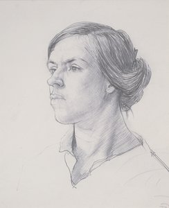 Głowa młodej kobiety, ok. 1914 autorstwa Dora Carrington