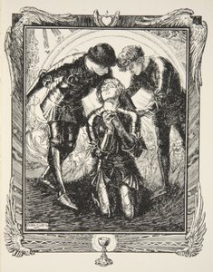 Następnie udali się do Sir Galahada, ilustracja z „Opowieści o królu Arturze i Okrągłym Stole” Beatrice Clay autorstwa Dora Curtis
