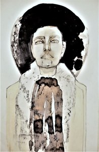 Abstrakcyjny portret w stylu halo autorstwa Doris Schmitz