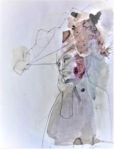 Abstrakcyjny, zamyślony portret autorstwa Doris Schmitz