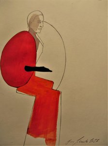 „Abstrakcyjna czerwona kobieta” autorstwa Doris Schmitz