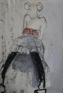Abstrakcyjna tancerka w pozycji siedzącej autorstwa Doris Schmitz