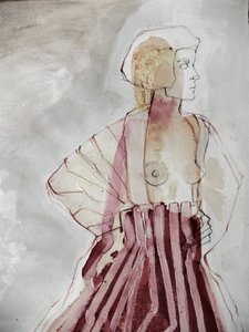 Abstrakcyjna kobieta w paski autorstwa Doris Schmitz
